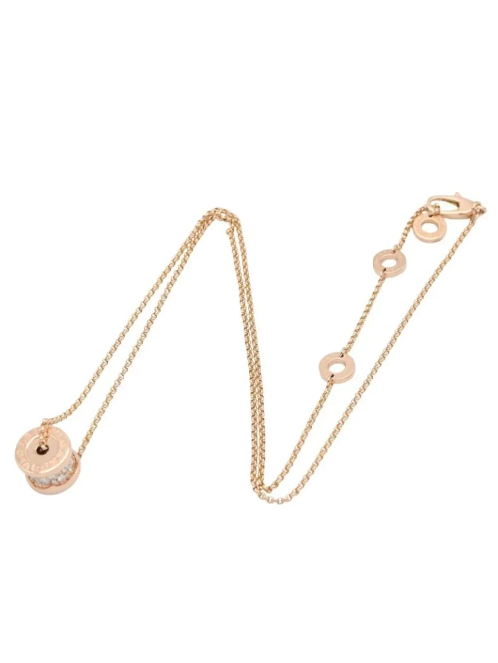 Bvlgari Necklace Diamond 38 18k Pink Gold
